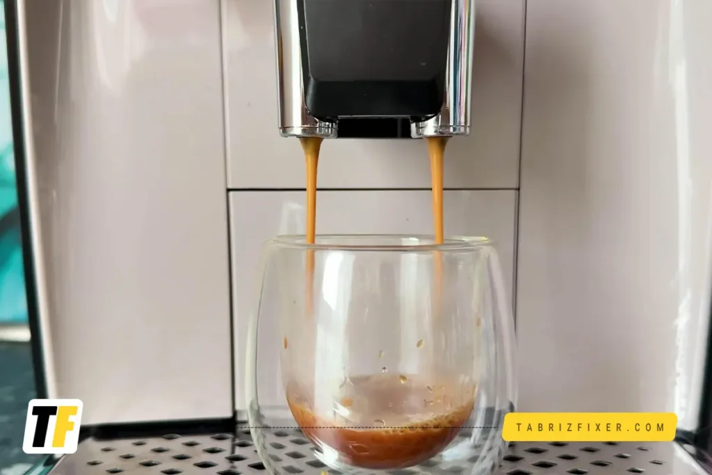 آب اضافی در سبد قهوه ساز