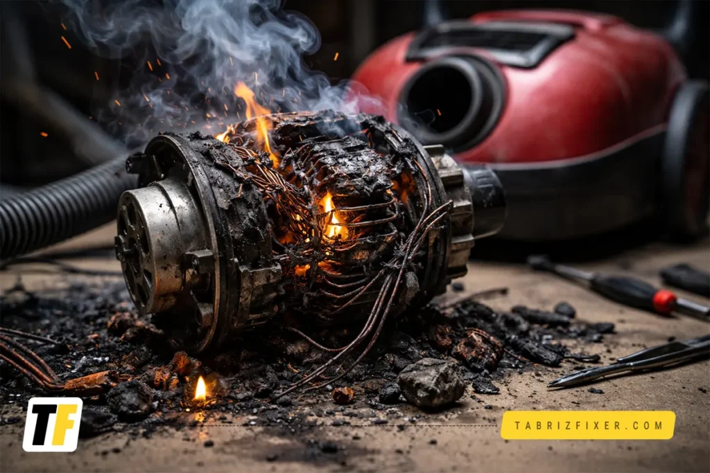نشانه های سوختگی موتور جاروبرقی